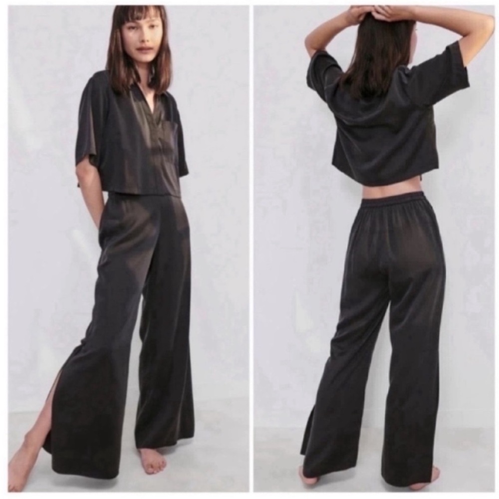 Lunya washable silk high rise pant pajama set